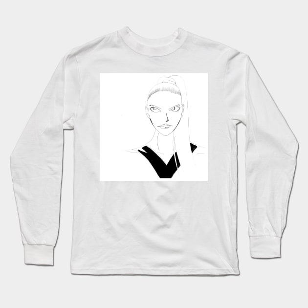 anya taylor joy sketch Long Sleeve T-Shirt by jorge_lebeau